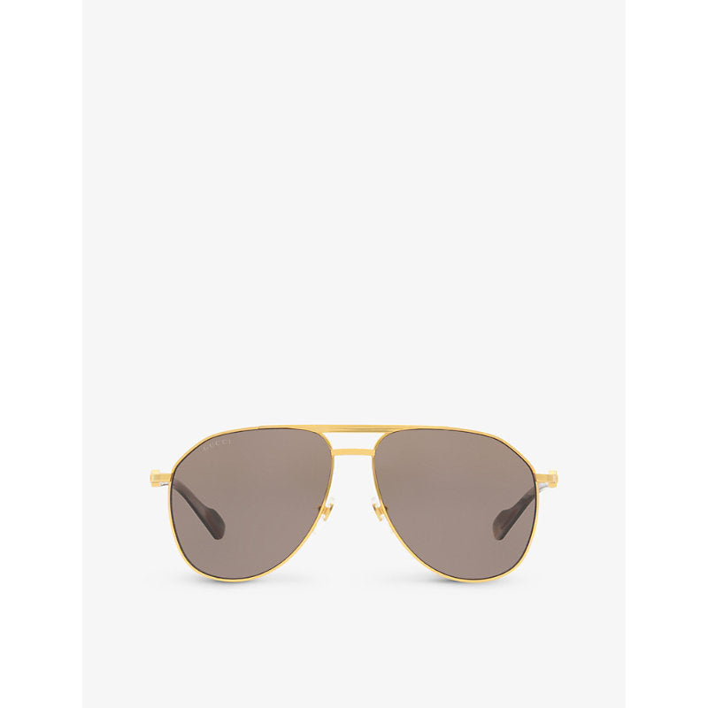  Gucci GC001938 GG1220S pilot-frame metal sunglasses