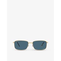  Ray-Ban RB3717 rectangle-frame metal sunglasses