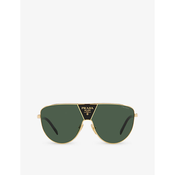 Prada PR 69ZS shield-frame metal sunglasses