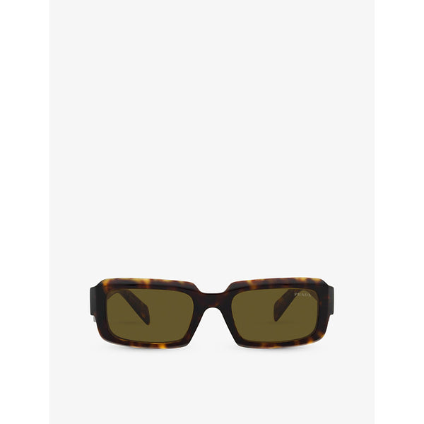 Prada PR 27ZS branded-arm rectangle-frame tortoiseshell acetate sunglasses