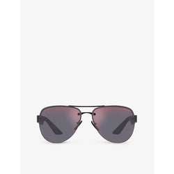  Prada Linea Rossa PS 55YS pilot-frame metal sunglasses