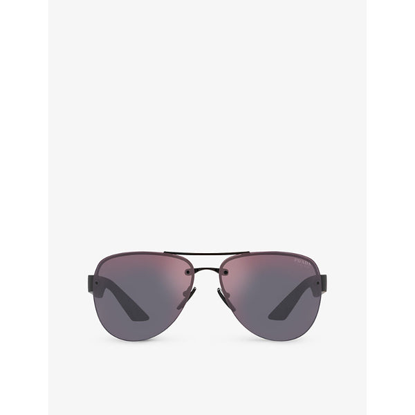  Prada Linea Rossa PS 55YS pilot-frame metal sunglasses