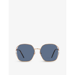  Miu Miu MU 52WS square-frame metal sunglasses