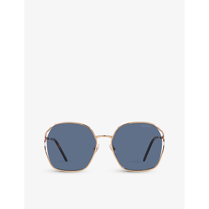  Miu Miu MU 52WS square-frame metal sunglasses