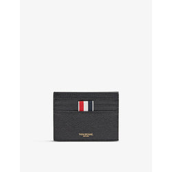  Thom Browne Grosgrain-tab foil-branded leather card holder