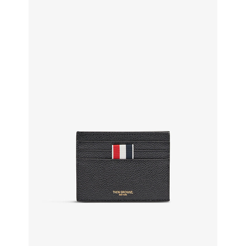  Thom Browne Grosgrain-tab foil-branded leather card holder