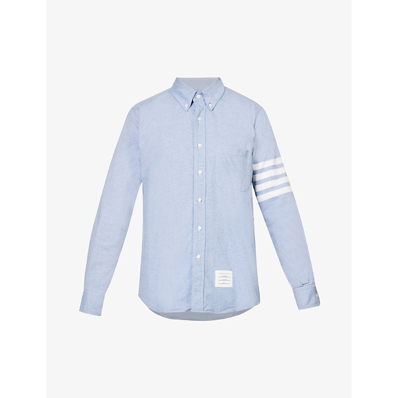  Thom Browne Four-bar brand-patch regular-fit cotton shirt