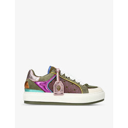  Kurt Geiger London Southbank Tag panelled leather low-top trainers