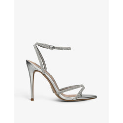  Steve Madden Bryanna rhinestone-embellished metallic-leather sandals