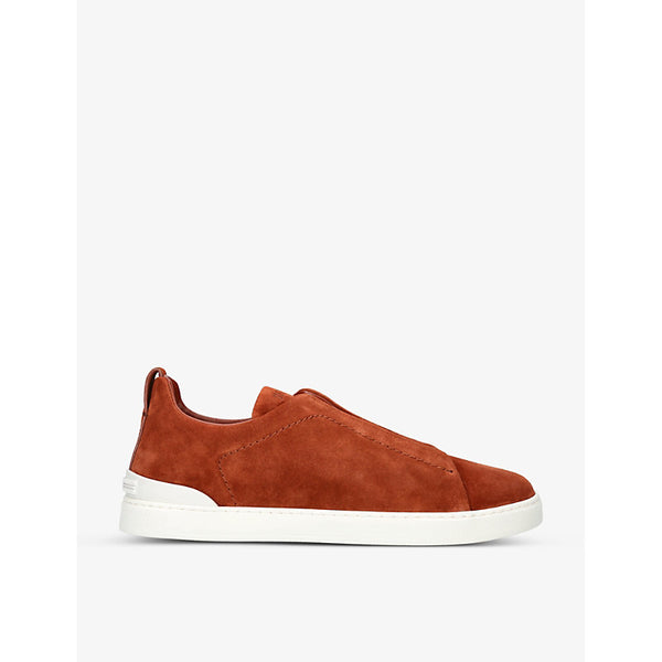 Zegna Triple Stitch panelled suede low-top trainers | Zegna