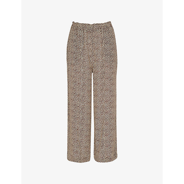 Whistles Dashed leopard-print relaxed-fit woven trousers