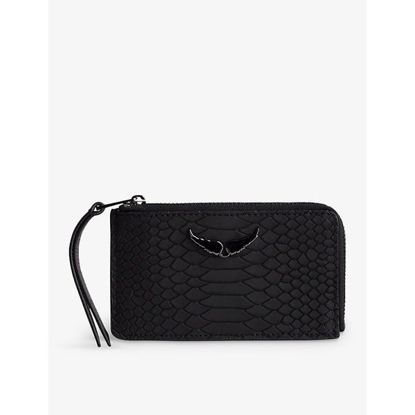  Zadig&Voltaire ZV wing-embossed python-effect leather cardholder