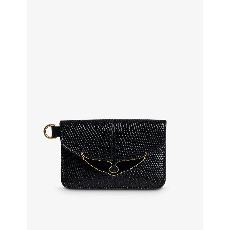  Zadig&Voltaire Borderline Pass logo-embellished leather card holder