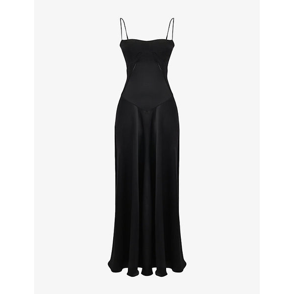 House Of Cb Anabella fitted-bodice lace-up satin maxi dress