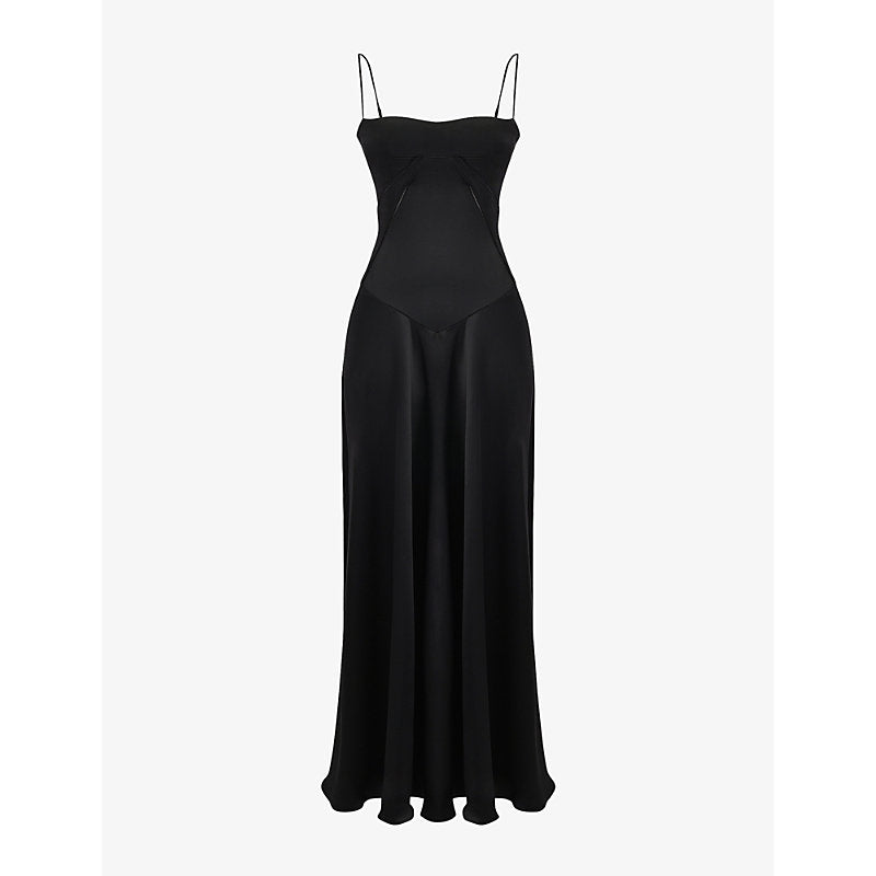 House Of Cb Anabella fitted-bodice lace-up satin maxi dress | HOUSE OF CB