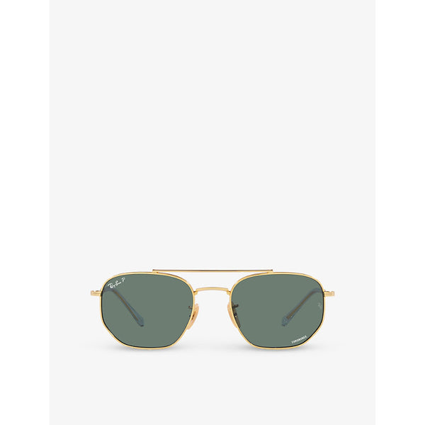  Ray-Ban RB3707 irregular-frame branded-lens metal sunglasses