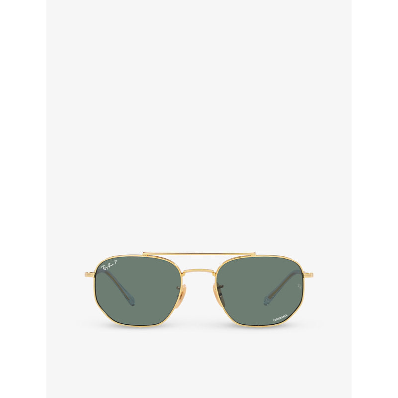  Ray-Ban RB3707 irregular-frame branded-lens metal sunglasses