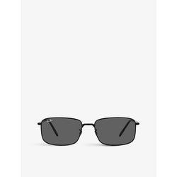  Ray-Ban RB3717 rectangle-frame branded-lens metal sunglasses