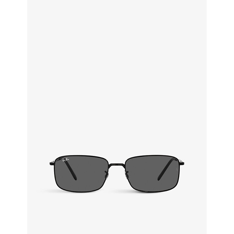  Ray-Ban RB3717 rectangle-frame branded-lens metal sunglasses