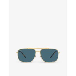  Ray-Ban RB3796 pillow-frame branded-lens metal sunglasses