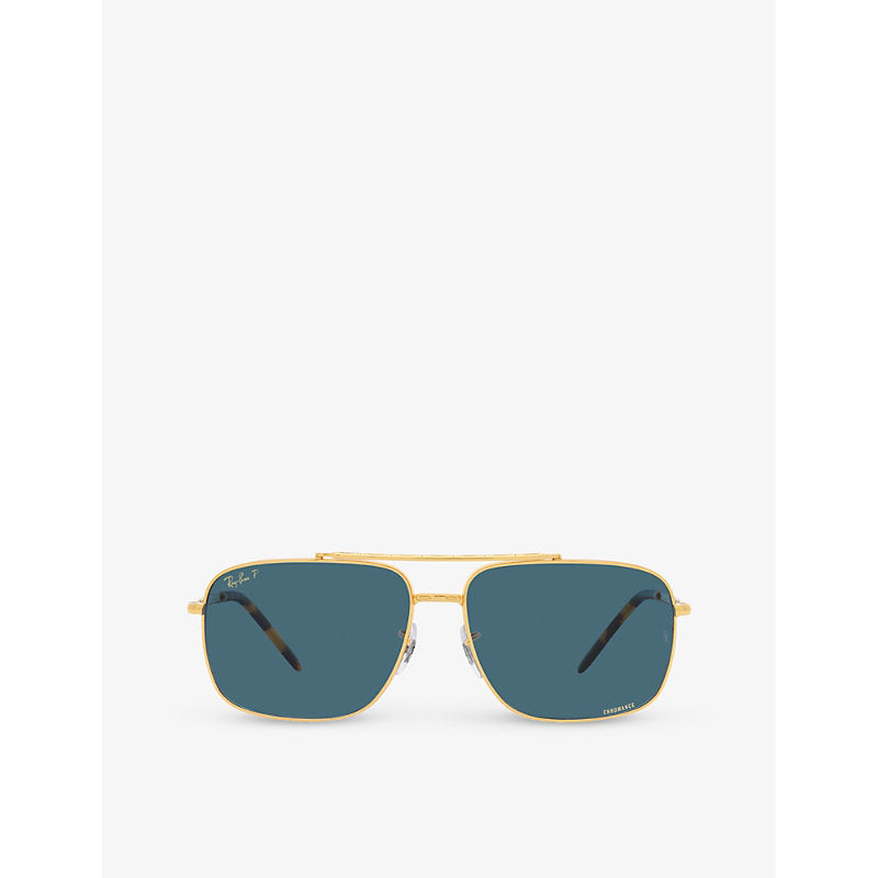  Ray-Ban RB3796 pillow-frame branded-lens metal sunglasses