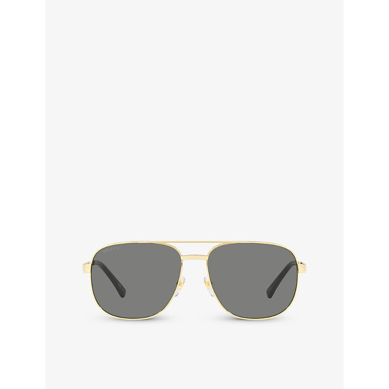  Gucci GC001969 GG1223S pilot-frame metal sunglasses