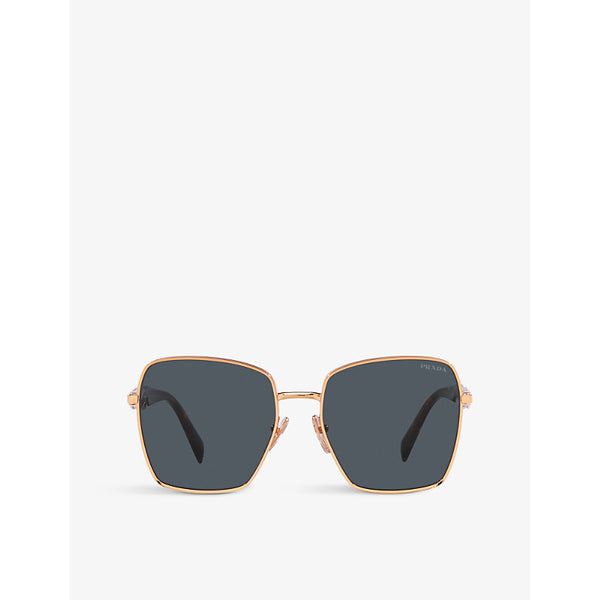 Prada PR 64ZS square-frame metal sunglasses