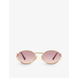 Womens Miu Miu MU 52YS round-frame tinted-lens metal sunglasses