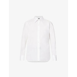  Tom Ford Straight-yoke spread-collar slim-fit cotton-poplin shirt