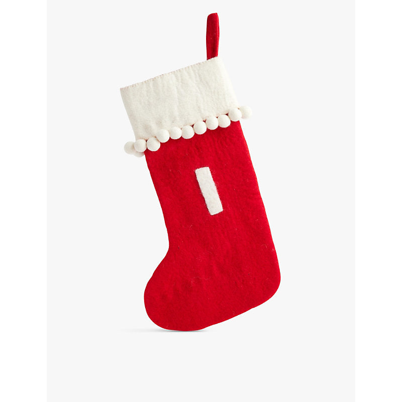 Selfridges Edit Alphabet medium wool Christmas stocking 48cm