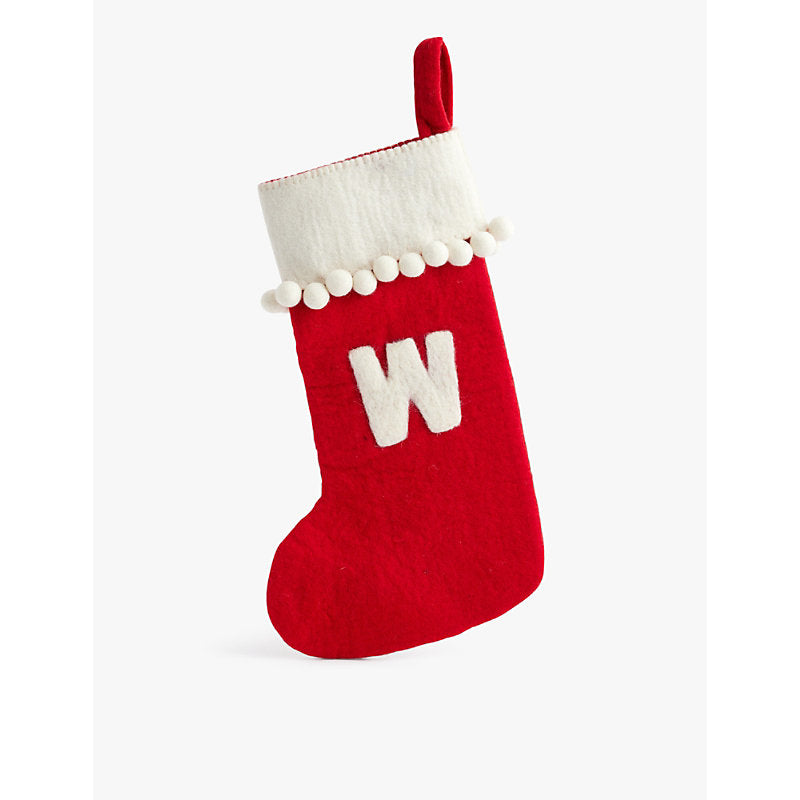 Selfridges Edit Alphabet medium wool Christmas stocking 48cm