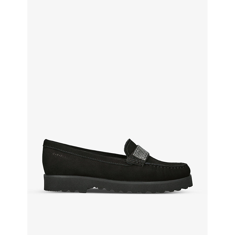 Carvela Comfort Essence crystal-embellished suede loafers | Carvela Comfort