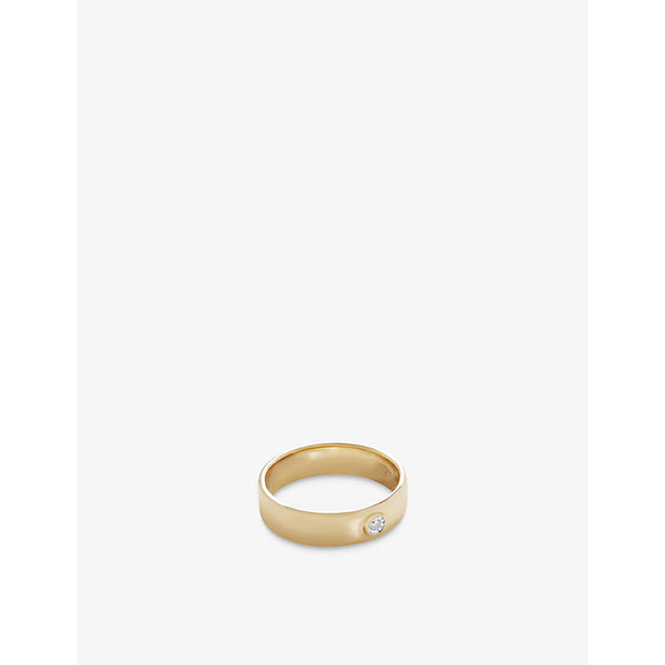 Monica Vinader Recycled 18ct yellow-gold vermeil plated sterling-silver and 0.015ct diamond band ring