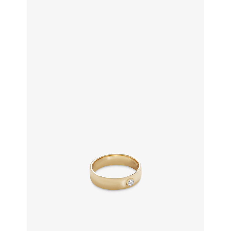 Monica Vinader Recycled 18ct yellow-gold vermeil plated sterling-silver and 0.015ct diamond band ring