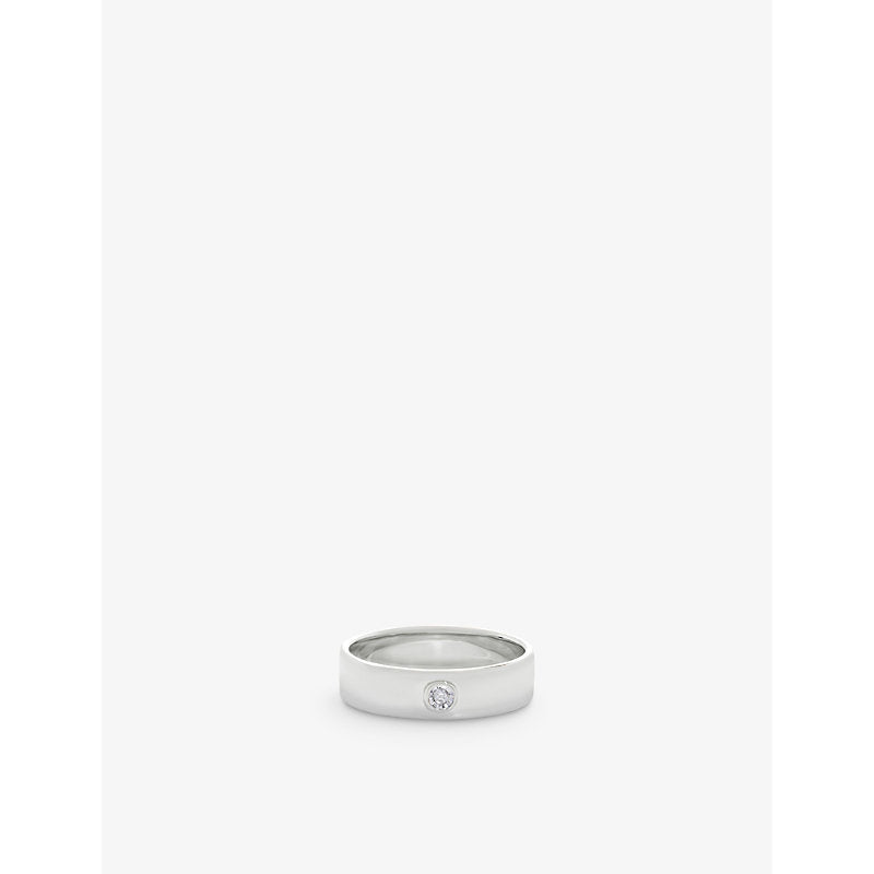 Monica Vinader Essential recycled sterling-silver and 0.015ct diamond ring