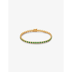 Monica Vinader Essential recycled 18ct yellow gold plated-vermeil recycled sterling-silver and onyx tennis bracelet | MONICA VINADER