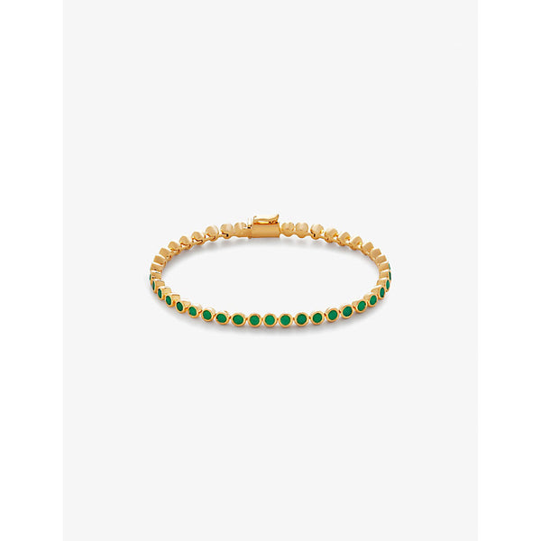 Monica Vinader Essential recycled 18ct yellow gold plated-vermeil recycled sterling-silver and onyx tennis bracelet