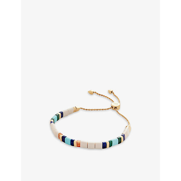 Monica Vinader Delphi 18ct recycled yellow gold-plated vermeil recycled sterling-silver and jasper stone bracelet