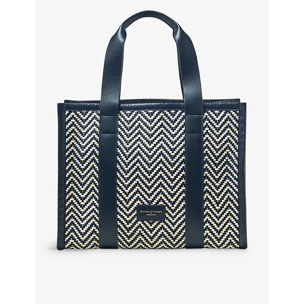  Aspinal Of London Henley small chevron-woven leather tote bag