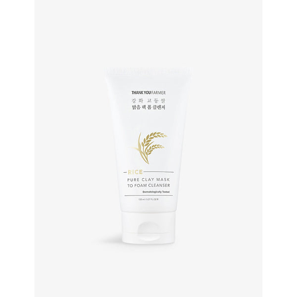 Thank You Farmer Rice Pure clay mask to foam cleanser 150ml