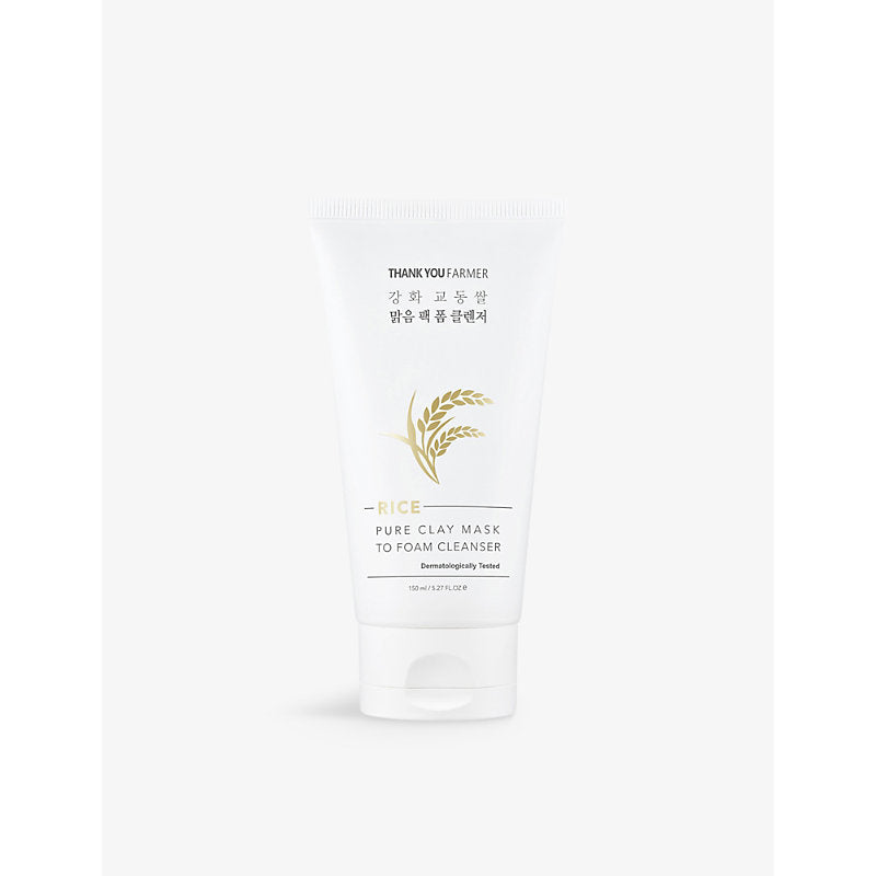 Thank You Farmer Rice Pure clay mask to foam cleanser 150ml