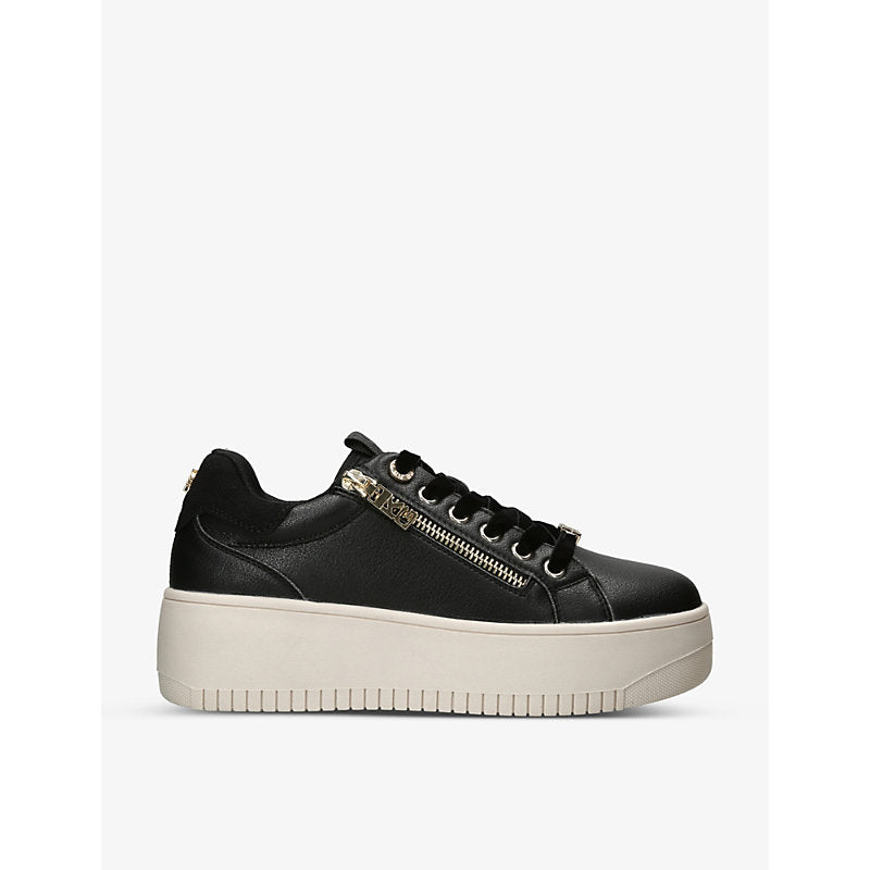 Kg Kurt Geiger Leslie zip-embellished faux-leather low-top trainers