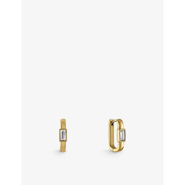 Oma The Label Hverdag 18ct yellow gold-plated brass and cubic zirconia earrings