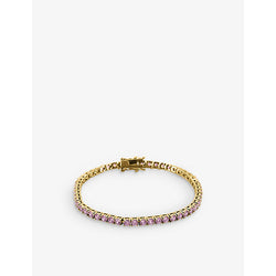 Womens Oma The Label Tennis 18ct yellow gold-plated brass and cubic zirconia bracelet