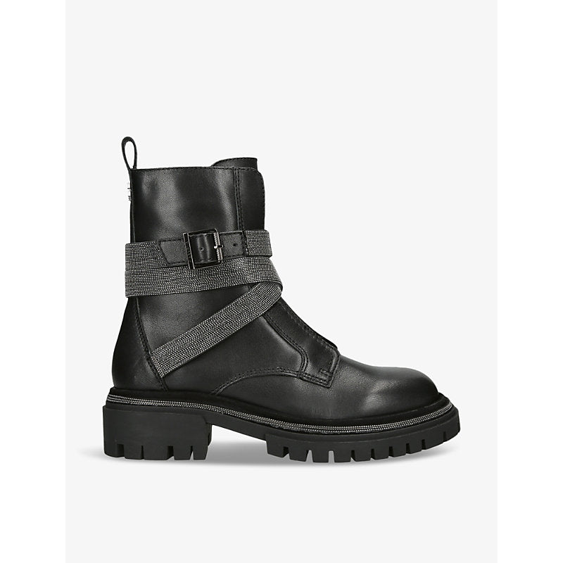 Carvela Emblaze buckle-embellished leather ankle boots