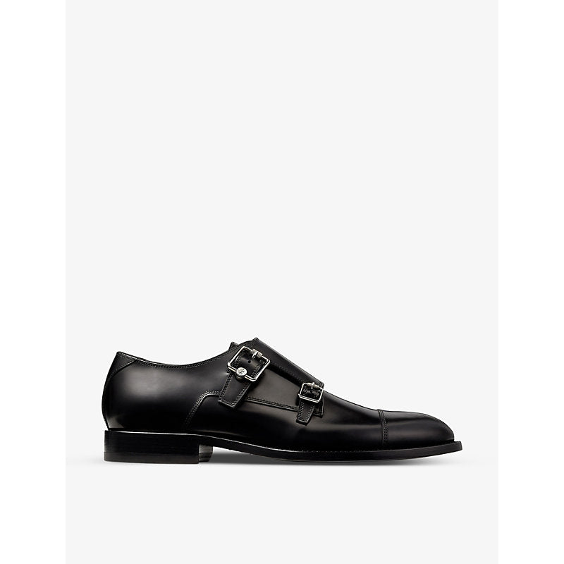 Jimmy Choo Finnion double-strap leather monk shoes