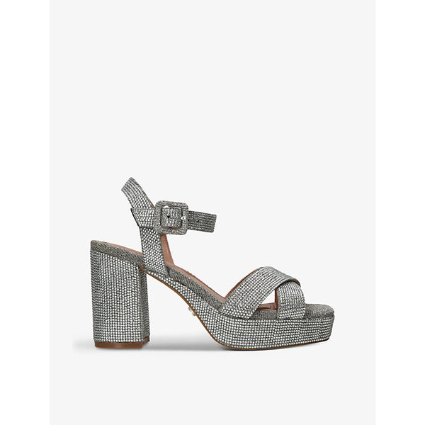  Carvela Serafina crystal-embellished woven heeled sandals