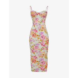  House Of Cb Josefina floral-print stretch-woven maxi dress