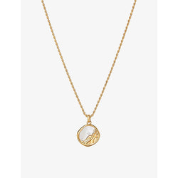 Womens Edge Of Ember Victoria Gaia 18ct yellow gold-plated recycled sterling-silver and pearl pendant necklace