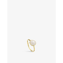 Monica Vinader Siren 18ct yellow-gold vermeil plated recycled sterling-silver and moonstone ring